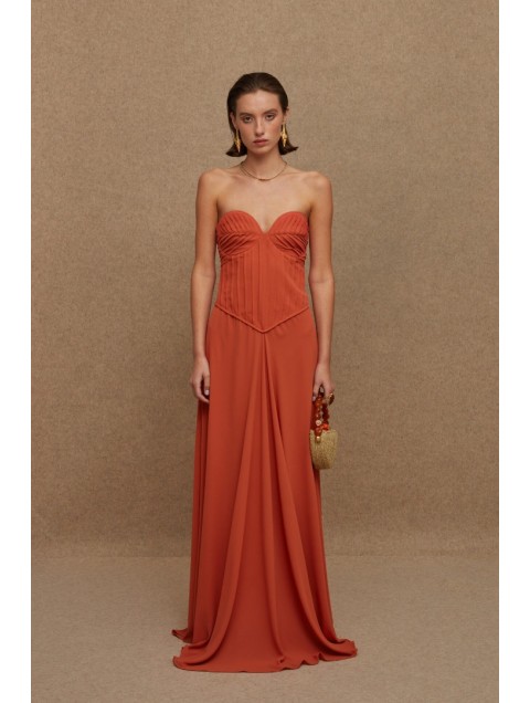 LA CHAINE Selini Terracotta Dress 