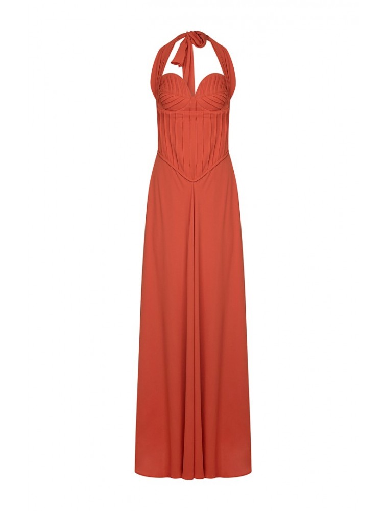 LA CHAINE Selini Terracotta Dress Φόρεμα Στο Χρώμα Της Τερρακόττας