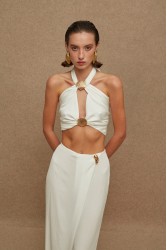 LA CHAINE The Pearl Bustier White