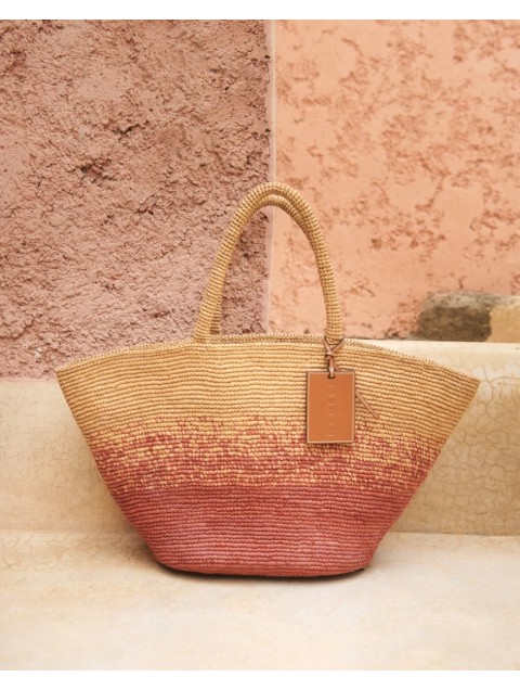 MANEBÌ Raffia Panier Handcrafted Rust Dégradé