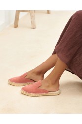 MANEBÌ Γυναικεία mules από μαλακό σουέντ στο χρώμα της τερρακότας