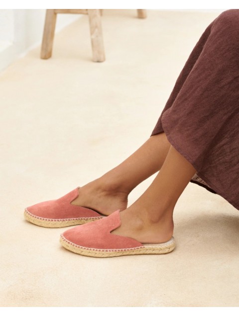 MANEBÌ Women's mules made of soft suede in terracotta color