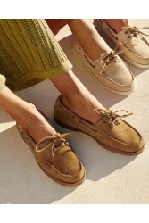 MANEBÌ Καφέ Γυναικεία Boatshoes από μαλακό σουέντ
