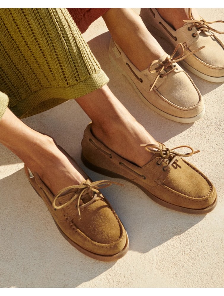 MANEBÌ Καφέ Γυναικεία Boatshoes από μαλακό σουέντ