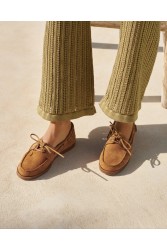 MANEBÌ Καφέ Γυναικεία Boatshoes από μαλακό σουέντ