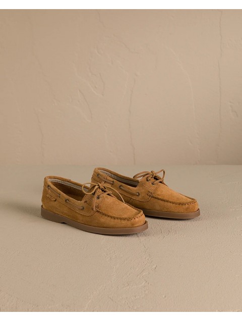 MANEBÌ Brown Women's Boatshoes made of soft suede