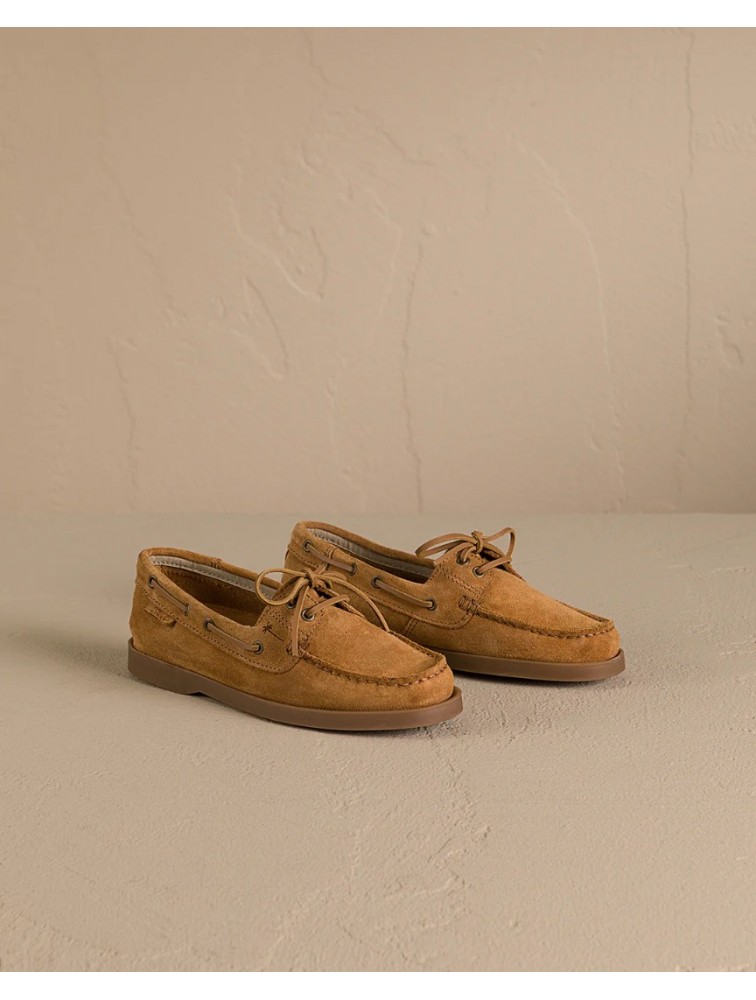 MANEBÌ Καφέ Γυναικεία Boatshoes από μαλακό σουέντ