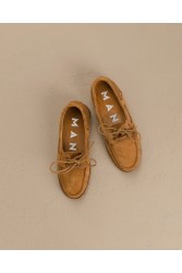 MANEBÌ Καφέ Γυναικεία Boatshoes από μαλακό σουέντ