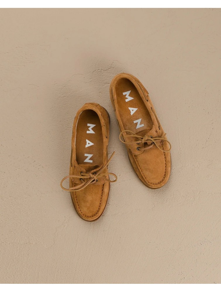 MANEBÌ Καφέ Γυναικεία Boatshoes από μαλακό σουέντ