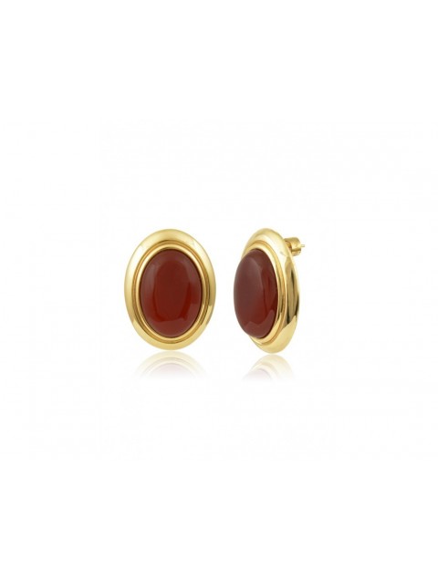 MÉRBABE SIENA Bordeaux Earrings Σκουλαρίκια από Επίχρυσο Ατσάλι