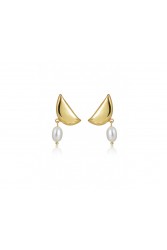 MÉRBABE 24K LEILANI Stud Earrings Σκουλαρίκια Από 24Κ Επιχρυσωμένο Ατσάλι
