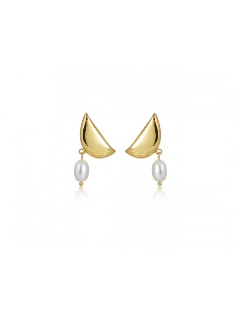 MÉRBABE 24K LEILANI Stud Earrings Σκουλαρίκια Από 24Κ Επιχρυσωμένο Ατσάλι