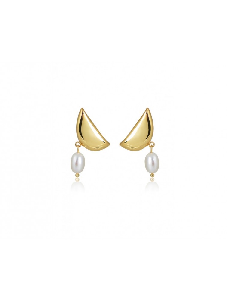 MÉRBABE 24K LEILANI Stud Earrings Σκουλαρίκια Από 24Κ Επιχρυσωμένο Ατσάλι