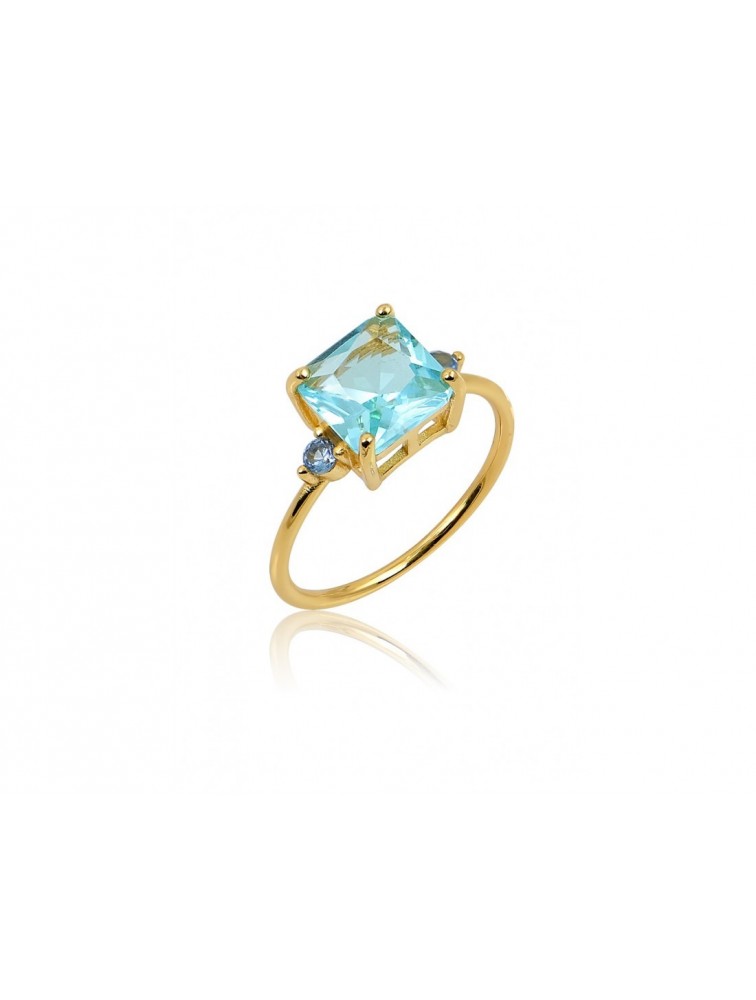 MÉRBABE 18K AMELINDA AZURE Ring Δαχτυλίδι Από 18K Επίχρυσο Ασήμι 925 με ζιργκόν