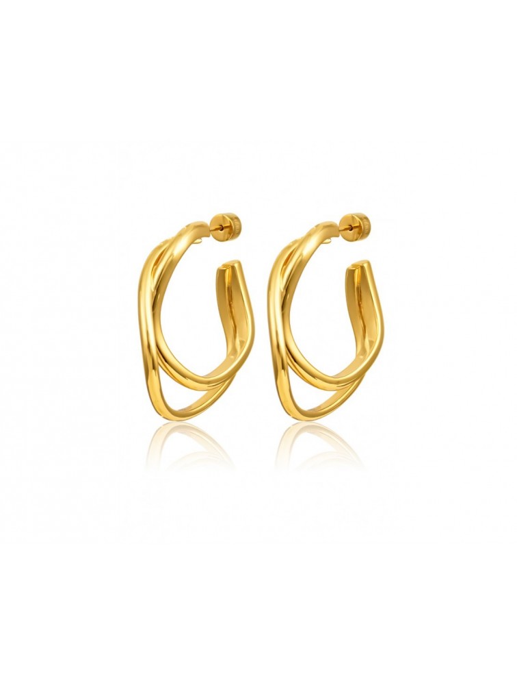 MÉRBABE 24K MANUELA Hoop Earrings Σκουλαρίκια Από 24K Premium Επίχρυσο Ατσάλι