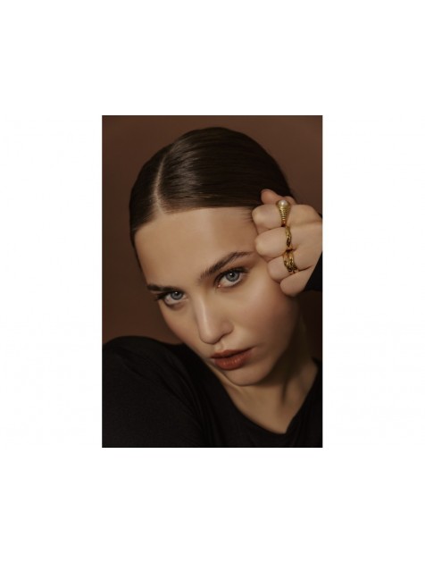 MÉRBABE 24K ZEY Ring Δαχτυλίδι Από 24K Επίχρυσο Ατσάλι