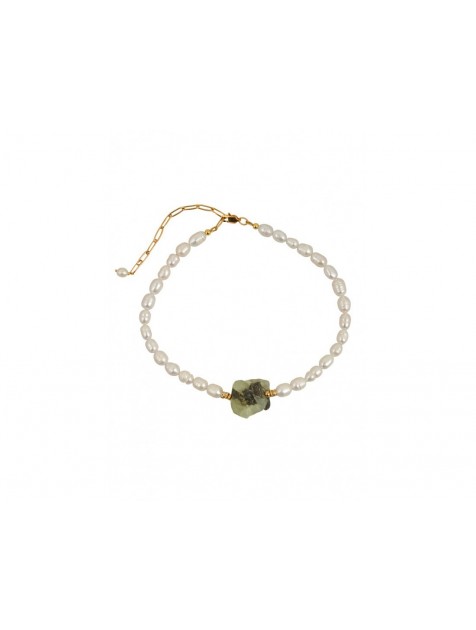 MÉRBABE HADAR Necklace Κολιέ Από Φυσικά Μαργαριτάρια του γλυκού νερού με φυσική πέτρα
