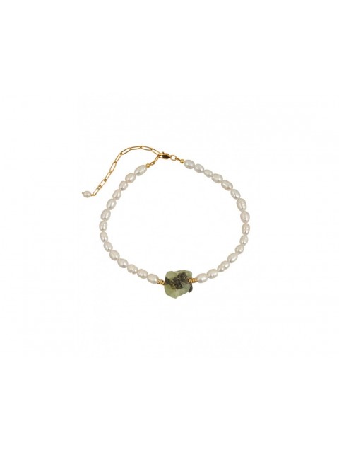 MÉRBABE HADAR Necklace Natural Freshwater Pearls with Natural Stone