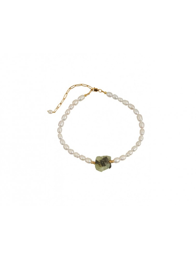 MÉRBABE HADAR Necklace Κολιέ Από Φυσικά Μαργαριτάρια του γλυκού νερού με φυσική πέτρα