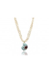 MÉRBABE SHELLEY Necklace Κολιέ Από Φυσικά Μαργαριτάρια του γλυκού νερού με κεραμικό κρεμαστό