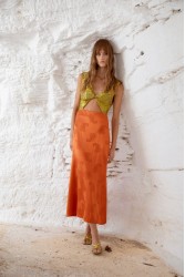 NIDODILEDA Noor Dress Lime And Burnt Orange