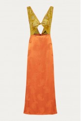 NIDODILEDA Noor Dress Lime And Burnt Orange