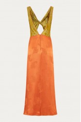 NIDODILEDA Noor Dress Lime And Burnt Orange