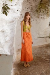 NIDODILEDA Noor Dress Lime And Burnt Orange