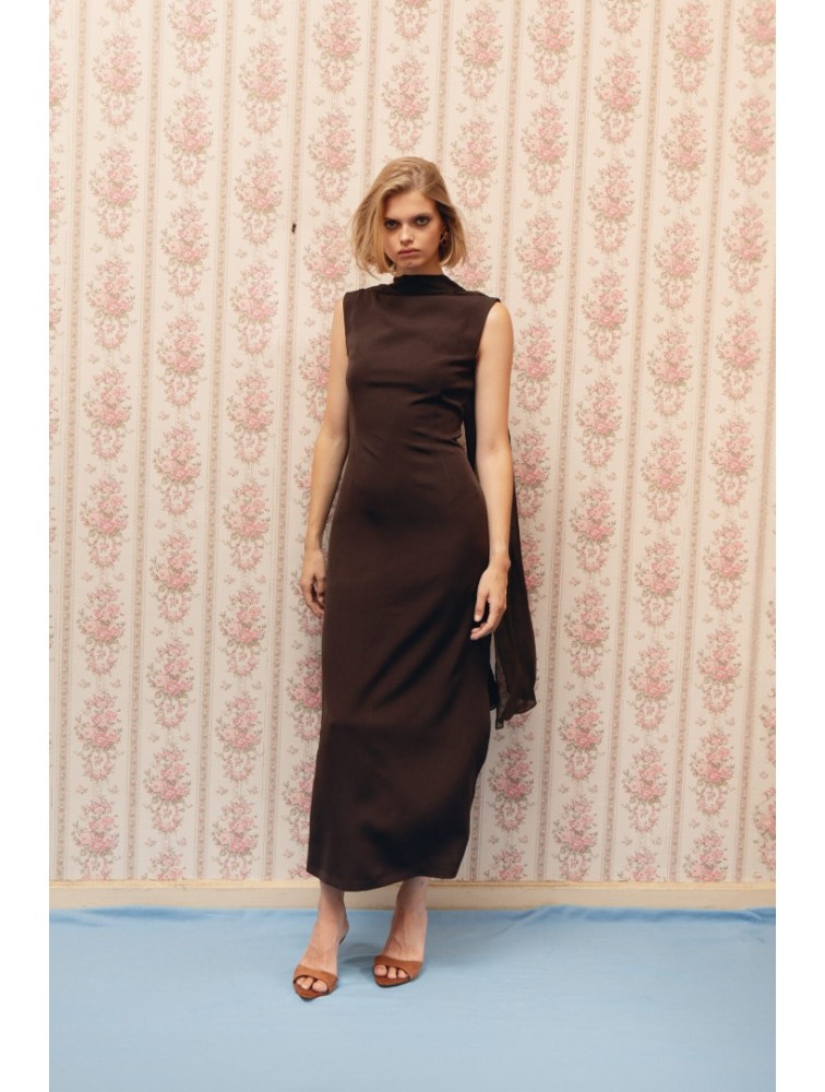 LA CHAINE Orrea Dress Brown Καφέ Φόρεμα