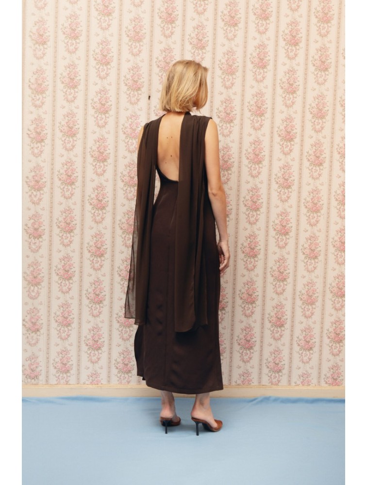 LA CHAINE Orrea Dress Brown Καφέ Φόρεμα