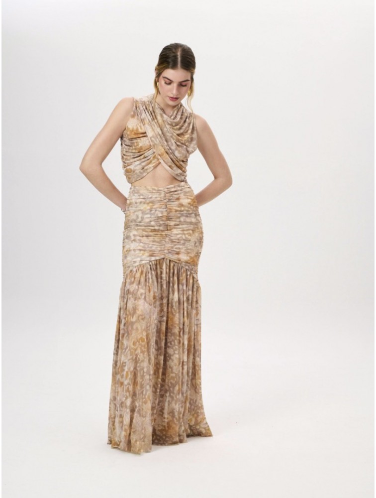 PROJECT SOMA Nerima Beige Skirt Μπεζ Μάξι Φούστα