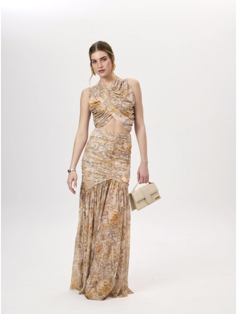 PROJECT SOMA Nerima Beige Skirt Μπεζ Μάξι Φούστα