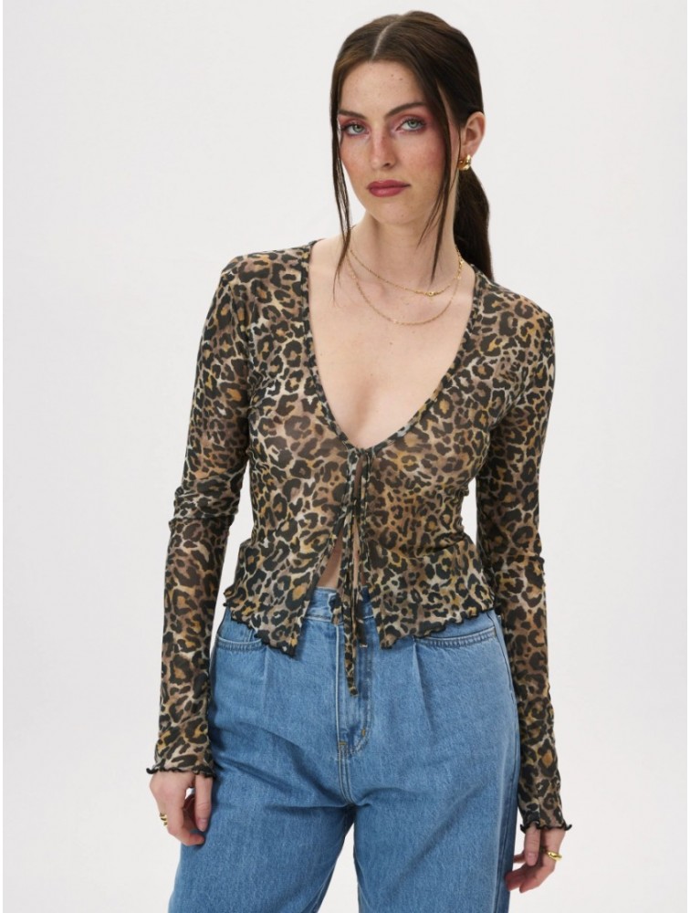 PROJECT SOMA Palita Leopard Top Καφέ Λεοπάρ Τοπ
