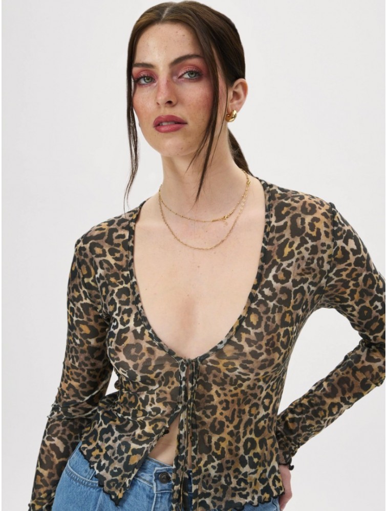 PROJECT SOMA Palita Leopard Top Καφέ Λεοπάρ Τοπ