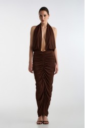 STUDIO 83 Wrapround Midi Dress Brown