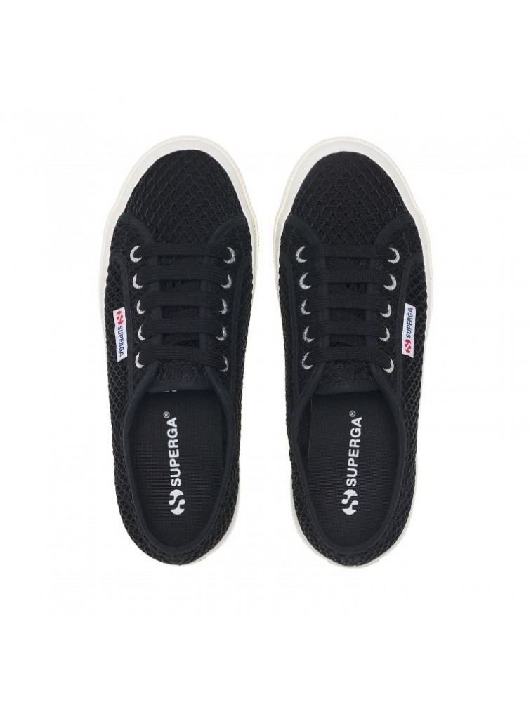 SUPERGA Black Sneakers Μαύρα Γυναικεία Διχτυωτά Sneakers