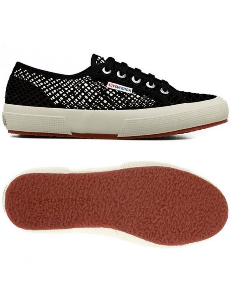 SUPERGA Black Sneakers Μαύρα Γυναικεία Διχτυωτά Sneakers