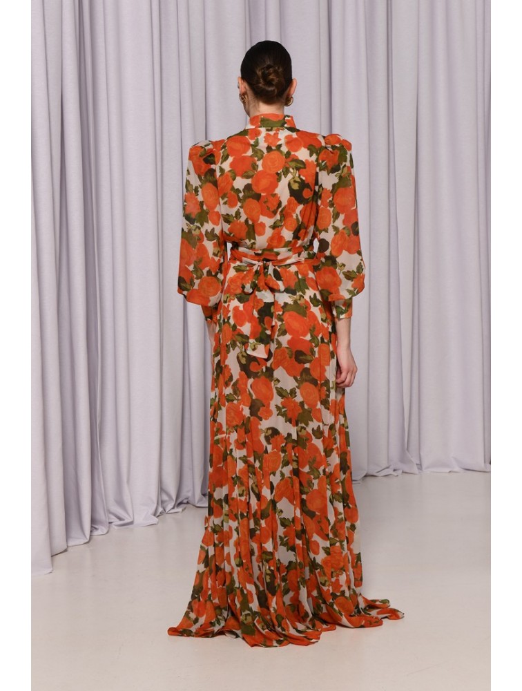 TRILOGY CLOTHING Calliope Wrap Kimono Orange Πορτοκαλί Κιμονό Φόρεμα