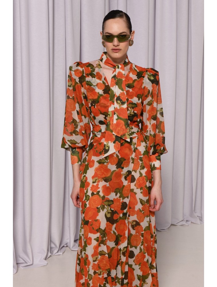 TRILOGY CLOTHING Calliope Wrap Kimono Orange Πορτοκαλί Κιμονό Φόρεμα