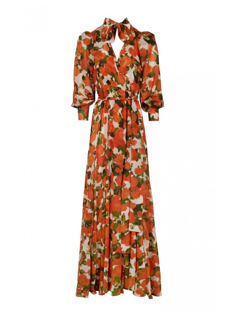 TRILOGY CLOTHING Calliope Wrap Kimono Orange Πορτοκαλί Κιμονό Φόρεμα