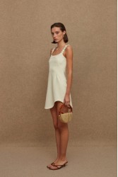 LA CHAINE Pepita Dress Ecru