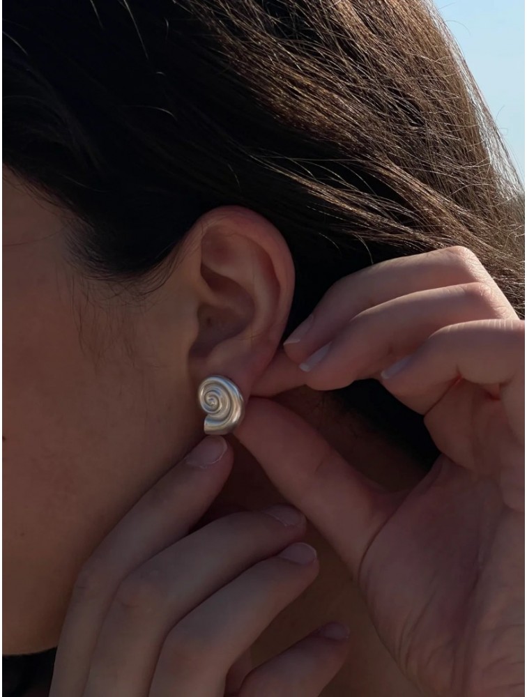 ZÉNAÏS Nautilus Small Earrings Σκουλαρίκια Από  Ασήμι 925