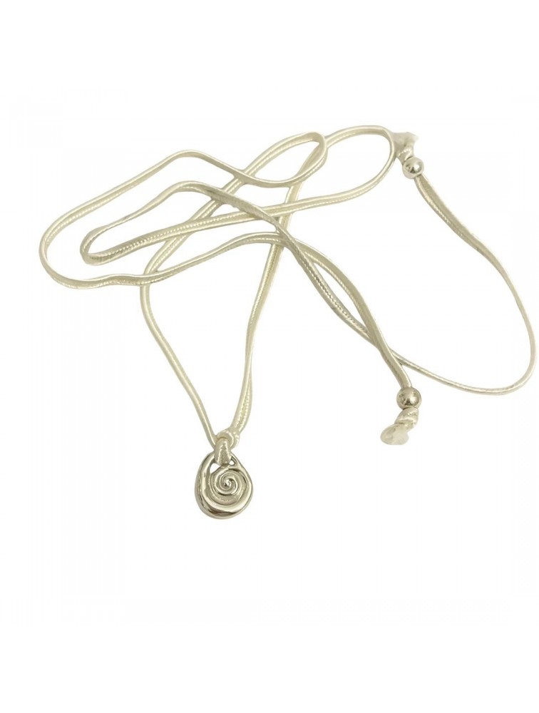 ZÉNAÏS Nautilus Small Silky Necklace Εκρού Κολιέ από Ασήμι 925