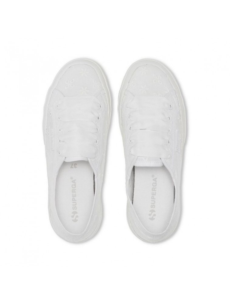 SUPERGA Flower Sneakers  White Λευκά Γυναικεία Κεντητά Sneakers
