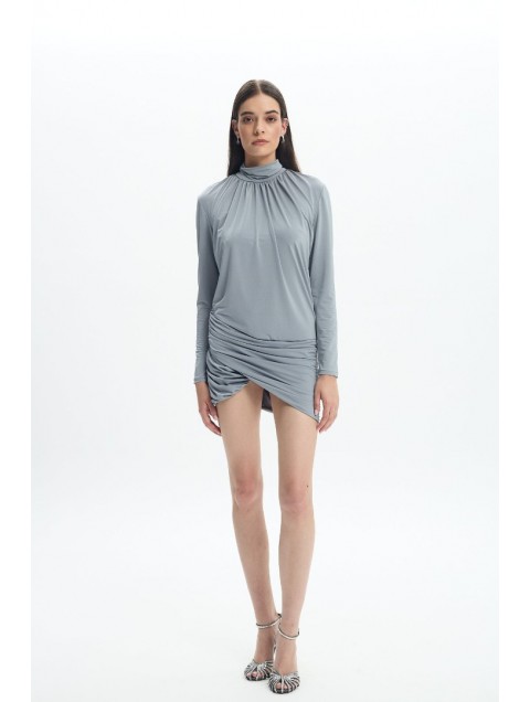 LA CHAINE Maia Mini Dress Grey Γκρι Μίνι Φόρεμα