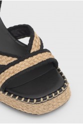 CASTAÑER Vanish Natural Negro Μπεζ Μαύρο Κεντητές Γυναικείες Χειροποίητες Εσπαντρίγιες Πέδιλα
