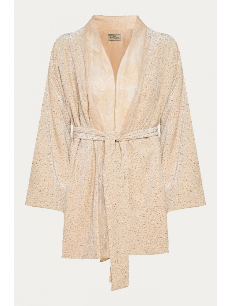 NIDODILEDA Briganne Kimono Beaded Lace Embellished