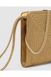 CASTAÑER B.Bali 142 Bag Oro Viejo Χρυσή Πλεκτή Τσάντα