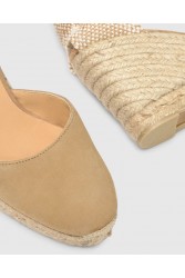 CASTAÑER Carina Suede Tostado Μπεζ Σουεντ Γυναικείες Χειροποίητες Εσπαντρίγιες