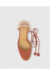 CASTAÑER Carina Suede Marsala Ροζ Σουεντ Γυναικείες Χειροποίητες Εσπαντρίγιες